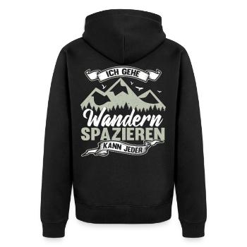 Wandern Lustiges Hiking Geschenk Natur Freiheit - Unisex Premium Bio Zip Hoodie - Schwarz - Hinten - Nico (187cm)