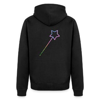 Colorful wand fairy princess gift - Unisex Premium Organic Zip Hoodie - black - Back - Nico (187cm)