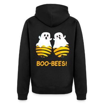 BOO-BEES! Abeilles ou fantômes? - Veste à capuche bio Premium Unisexe - noir - Dos - Nico (187cm)