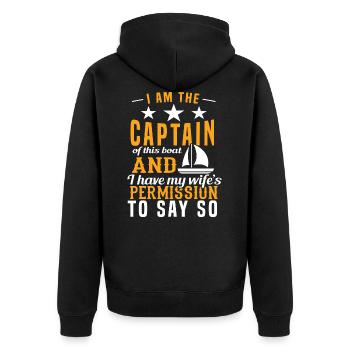 Tshirt de capitaine de bateau de conception "Je - Veste à capuche bio Premium Unisexe - noir - Dos - Nico (187cm)