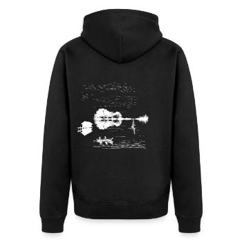 Guitar lake landscape Guitar guitariste - Veste à capuche bio Premium Unisexe - noir - Dos - Nico (187cm)