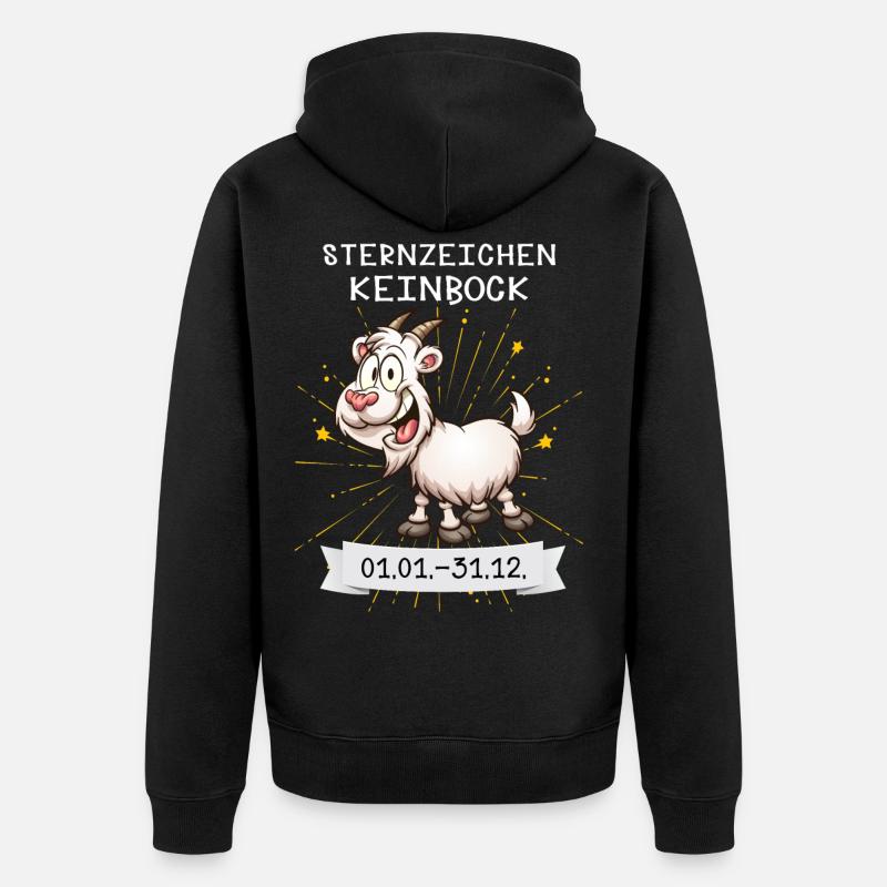 Sternzeichen Keinbock - Unisex Premium Bio Zip Hoodie - Schwarz