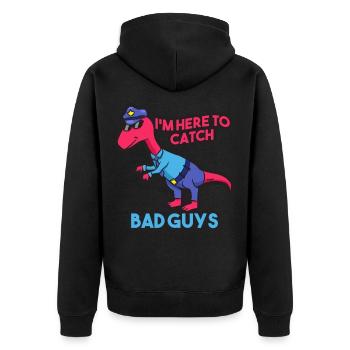 Dino police disant cadeau enfant - Veste à capuche bio Premium Unisexe - noir - Dos - Nico (187cm)