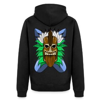 Masque TIKI - Veste à capuche bio Premium Unisexe - noir - Dos - Nico (187cm)