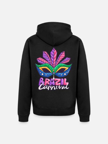 Carnaval Carnaval Brésil Costume - Veste à capuche bio Premium Unisexe - noir