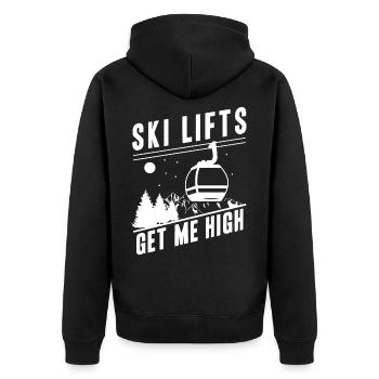 Ski Lifts Snowboad Ski Vacation - Unisex Premium Organic Zip Hoodie - black - Back - Nico (187cm)