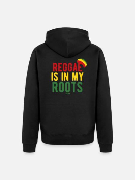 Reggae music Rasta Jamaica marijuana - Unisex Premium Organic Zip Hoodie - black