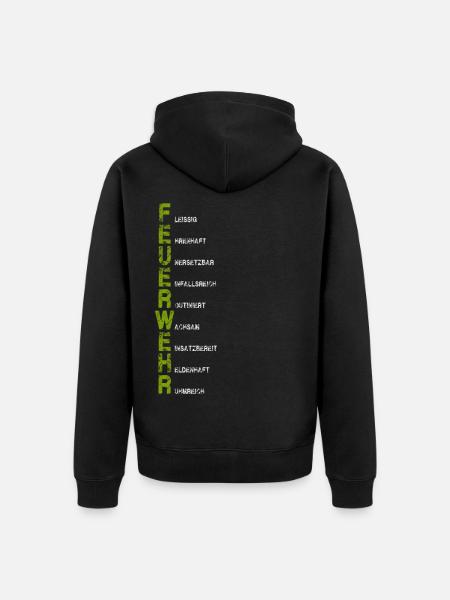 FEUERWEHR - Unisex Premium Bio Zip Hoodie - Schwarz