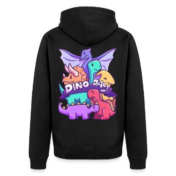 Dinoday dinosaures famille animaux enfants - Veste à capuche bio Premium Unisexe - noir - Dos - Nico (187cm)