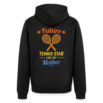 Tennis sport entraîneur balle de tennis drôle - Veste à capuche bio Premium Unisexe - noir - Dos - Nico (187cm)