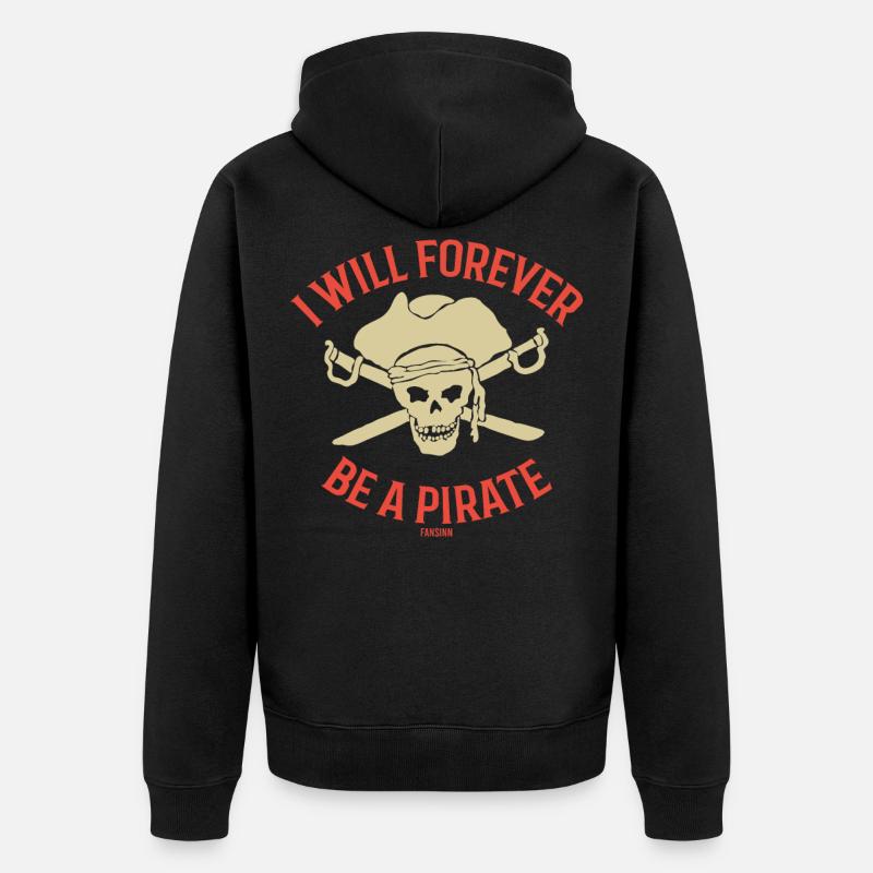 Pirat Seefahrer Abenteuer Schatzsuche - Unisex Premium Bio Zip Hoodie - Schwarz