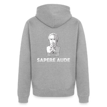 Sapere Aude Philosophie Immanuel Kant für Philosop - Unisex Premium Bio Zip Hoodie - Grau meliert - Hinten - Nico (187cm)