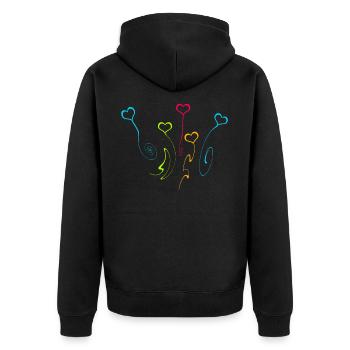 Colorful hearts different shapes decoration - Unisex Premium Organic Zip Hoodie - black - Back - Nico (187cm)