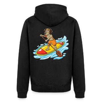 Conception de SUP pour les pagayeurs debout et les propriétaires de chiens - Veste à capuche bio Premium Unisexe - noir - Dos - Nico (187cm)