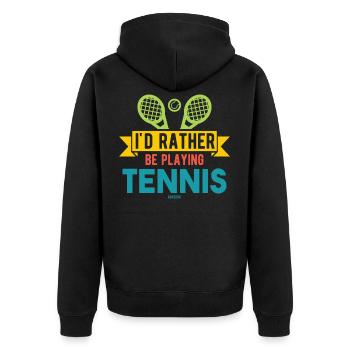 Tennis sport entraîneur balle de tennis drôle - Veste à capuche bio Premium Unisexe - noir - Dos - Nico (187cm)