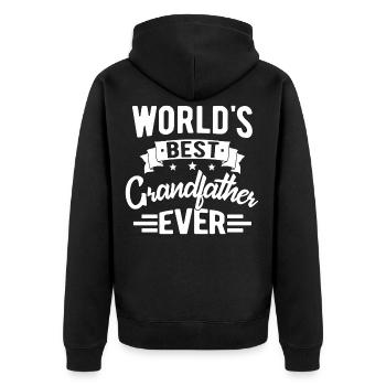 Meilleur grand-papa du monde Meilleur cadeau de grand-papa - Veste à capuche bio Premium Unisexe - noir - Dos - Nico (187cm)