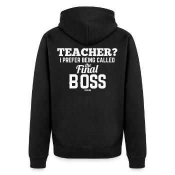 Professeur nerd école nerd apprendre drôle - Veste à capuche bio Premium Unisexe - noir - Dos - Nico (187cm)