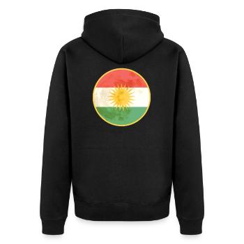 Kurdish Moon, Kurdistan Flag, Free Kurdistan - Unisex Premium Organic Zip Hoodie - black - Back - Nico (187cm)