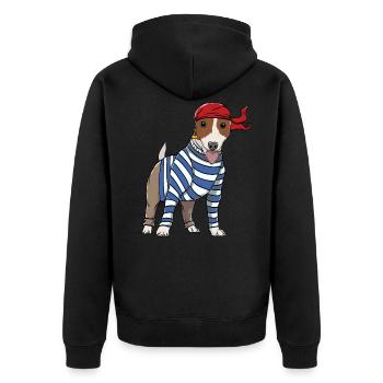 Zertifizierter Hundeliebhaber? Ist hier ein - Unisex Premium Bio Zip Hoodie - Schwarz - Hinten - Nico (187cm)