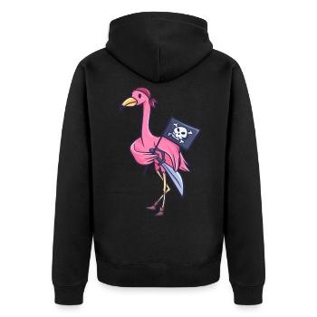 Flamingo drapeau de pirates cadeau de capitaine - Veste à capuche bio Premium Unisexe - noir - Dos - Nico (187cm)
