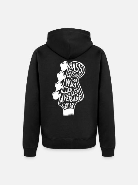Bass guitar is cooler - Unisex Premium Organic Zip Hoodie - black