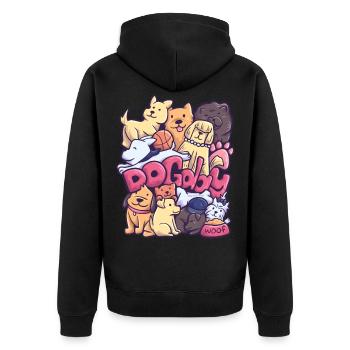 Famille de chiens chien de berger chiot Bulldog - Veste à capuche bio Premium Unisexe - noir - Dos - Nico (187cm)