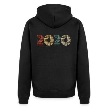 2020 gift - Unisex Premium Organic Zip Hoodie - black - Back - Nico (187cm)