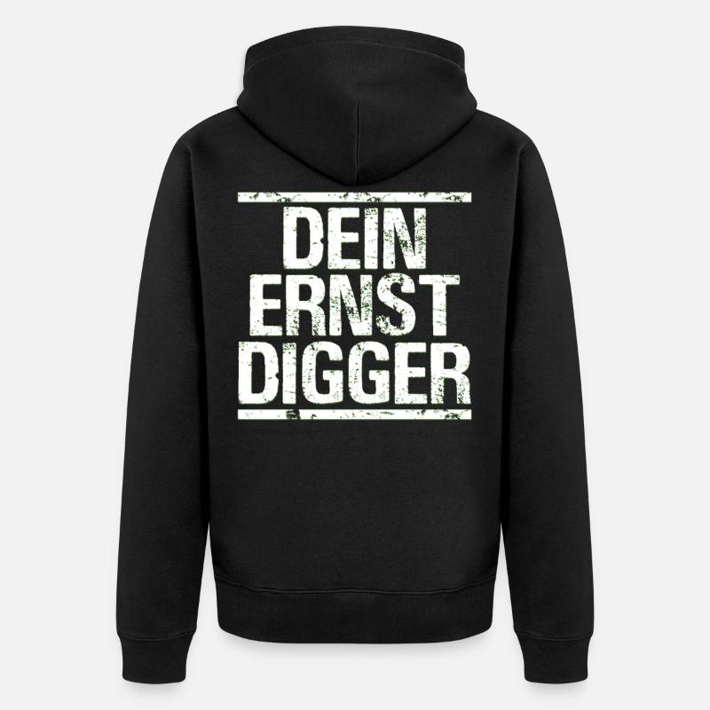 Dein Ernst Sprüche - Unisex Premium Bio Zip Hoodie - Schwarz