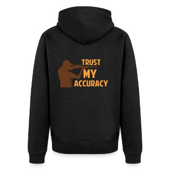 Sharp shooter - Unisex Premium Organic Zip Hoodie - black - Back - Nico (187cm)