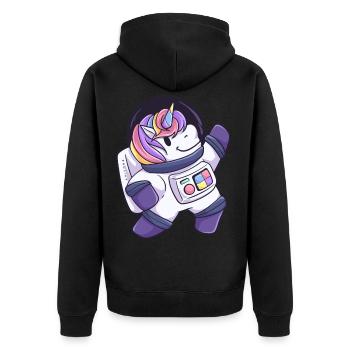 Cadeau d'astronaute de l'espace extra-atmosphérique de licorne - Veste à capuche bio Premium Unisexe - noir - Dos - Nico (187cm)