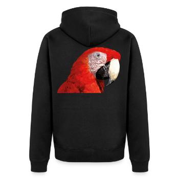 Red macaw - Unisex Premium Organic Zip Hoodie - black - Back - Nico (187cm)