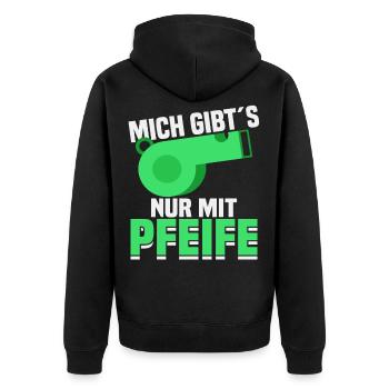 Lustig Schiedsrichter Schiri Fußball Geschenk - Unisex Premium Bio Zip Hoodie - Schwarz - Hinten - Nico (187cm)