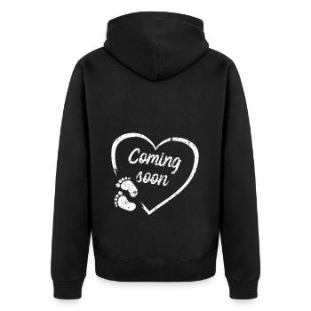 Drôle de grossesse enceinte cadeau parents - Veste à capuche bio Premium Unisexe - noir - Dos - Nico (187cm)