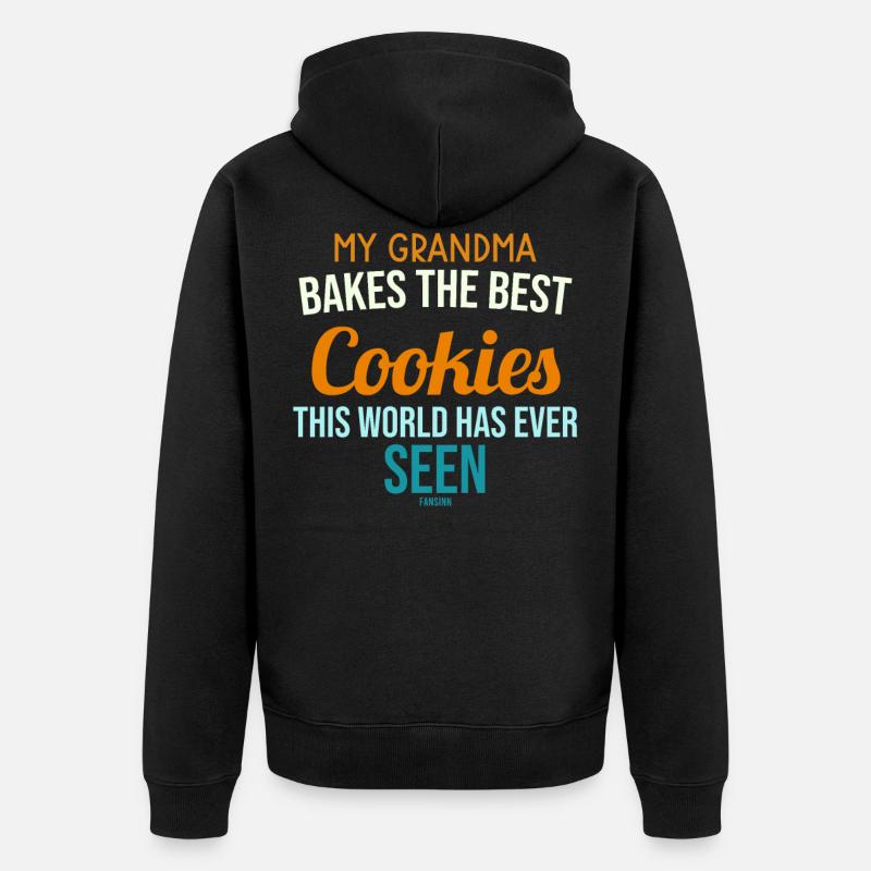 Oma Kekse backen Plätzchen Geschenk - Unisex Premium Bio Zip Hoodie - Schwarz