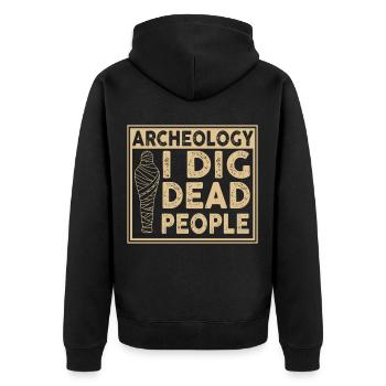 Archéologie - Veste à capuche bio Premium Unisexe - noir - Dos - Nico (187cm)