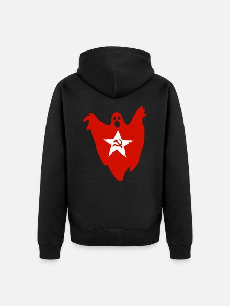 Specter of Communism Geis Red Star - Unisex Premium Organic Zip Hoodie - black