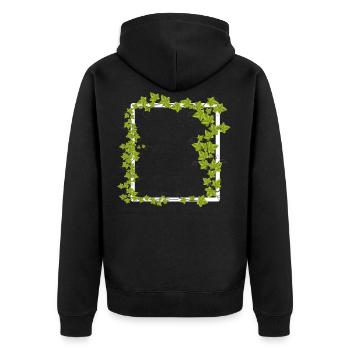 Cadre à décor de lierre - Veste à capuche bio Premium Unisexe - noir - Dos - Nico (187cm)