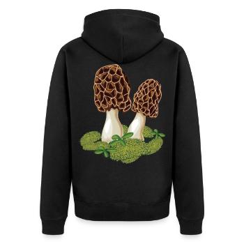 Morel le champignon préféré des cueilleurs de champignons - Veste à capuche bio Premium Unisexe - noir - Dos - Nico (187cm)
