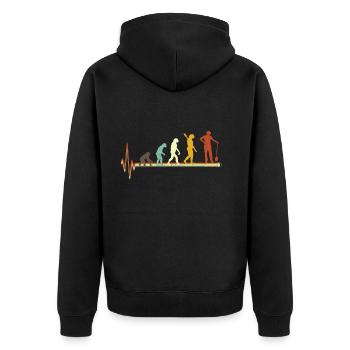 Gardener Evolution Fun Shirt - Veste à capuche bio Premium Unisexe - noir - Dos - Nico (187cm)