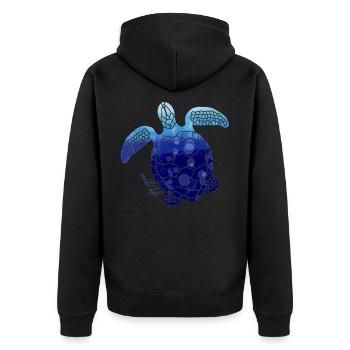 Schildkröte Wildlife - Unisex Premium Bio Zip Hoodie - Schwarz - Hinten - Nico (187cm)