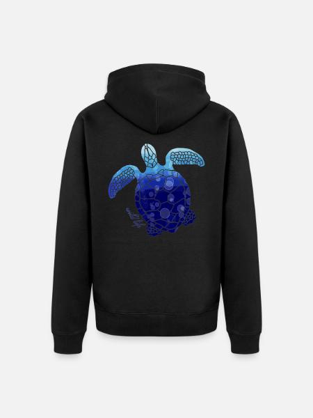 Turtle wildlife - Unisex Premium Organic Zip Hoodie - black