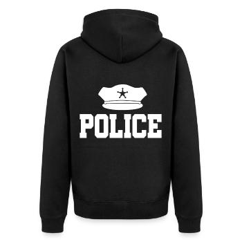 police - Veste à capuche bio Premium Unisexe - noir - Dos - Nico (187cm)