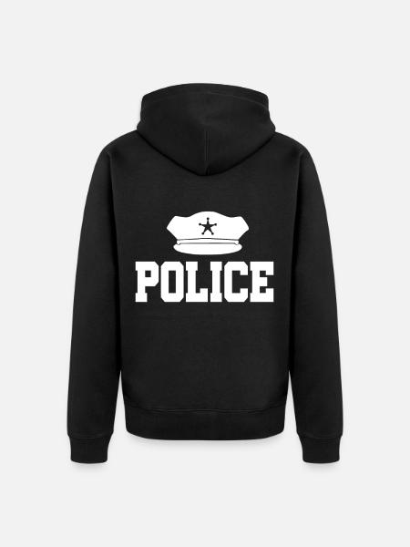 police - Unisex Premium Organic Zip Hoodie - black