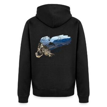 Adler Wildlife - Veste à capuche bio Premium Unisexe - noir - Dos - Nico (187cm)
