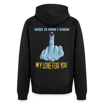 Nope Fuck You Pas de cadeau drôle - Veste à capuche bio Premium Unisexe - noir - Dos - Nico (187cm)
