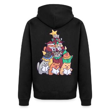 Chat de Noël Chats d'arbre de Noël - Veste à capuche bio Premium Unisexe - noir - Dos - Nico (187cm)