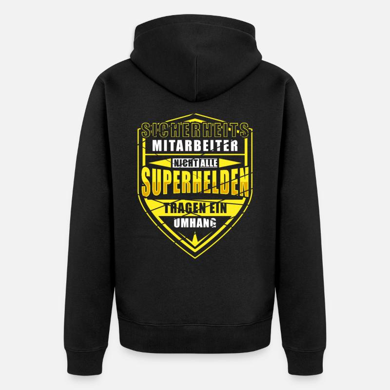 Security Sicherheitsmitarbeiter Arbeit Geschenk - Unisex Premium Bio Zip Hoodie - Schwarz