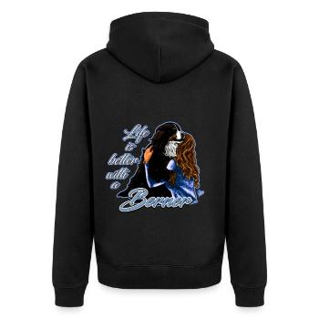 Life is better with a Berner | Yolo artwork - Unisex Premium Organic Zip Hoodie - black - Back - Nico (187cm)