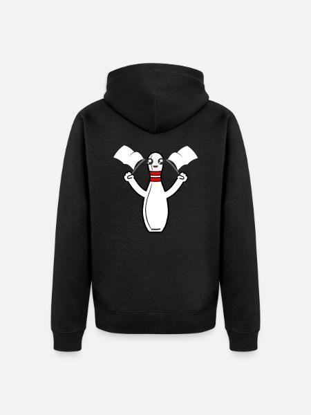 Bowling pin skittles with flag - Unisex Premium Organic Zip Hoodie - black