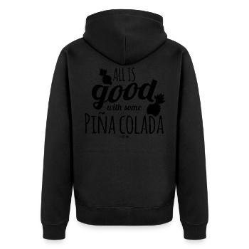 Pina Colada Cocktail Summer Party Ananas - Veste à capuche bio Premium Unisexe - noir - Dos - Nico (187cm)